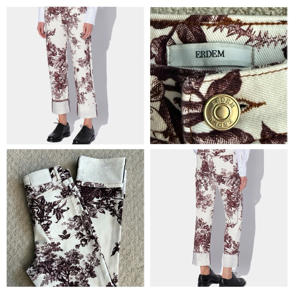 ERDMEN Nathanie Pembridge Etched Floral Print Jeans